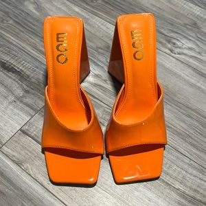 Ego Orange Triangle Heels. Sz 5